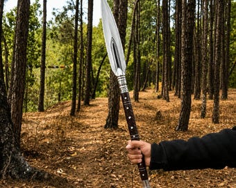 Custom Handmade 1095 Carbonstahl Klinge Viking Speer Schwert |Überlebensspeer Bestes Geschenk für Großvater