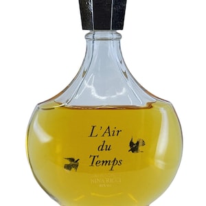 Vintage Lalique Bottle L&#39;air Du Temps By Nina Ricci 3.4 Fl Oz Eau De Toilette Perfume