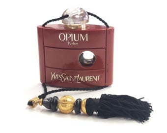 Vintage Opium Perfume By Yves Saint Laurent 1/4 Oz Mini Perfume With Tassel
