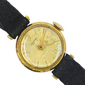 Reloj mecánico suizo para mujer Silvana Incabloc chapado en oro con 17 rubíes, estilo vintage.