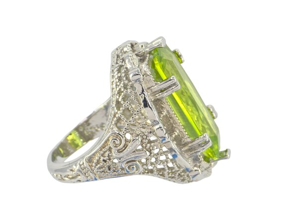 Impressive Sterling Silver Simulated Peridot Augu… - image 6