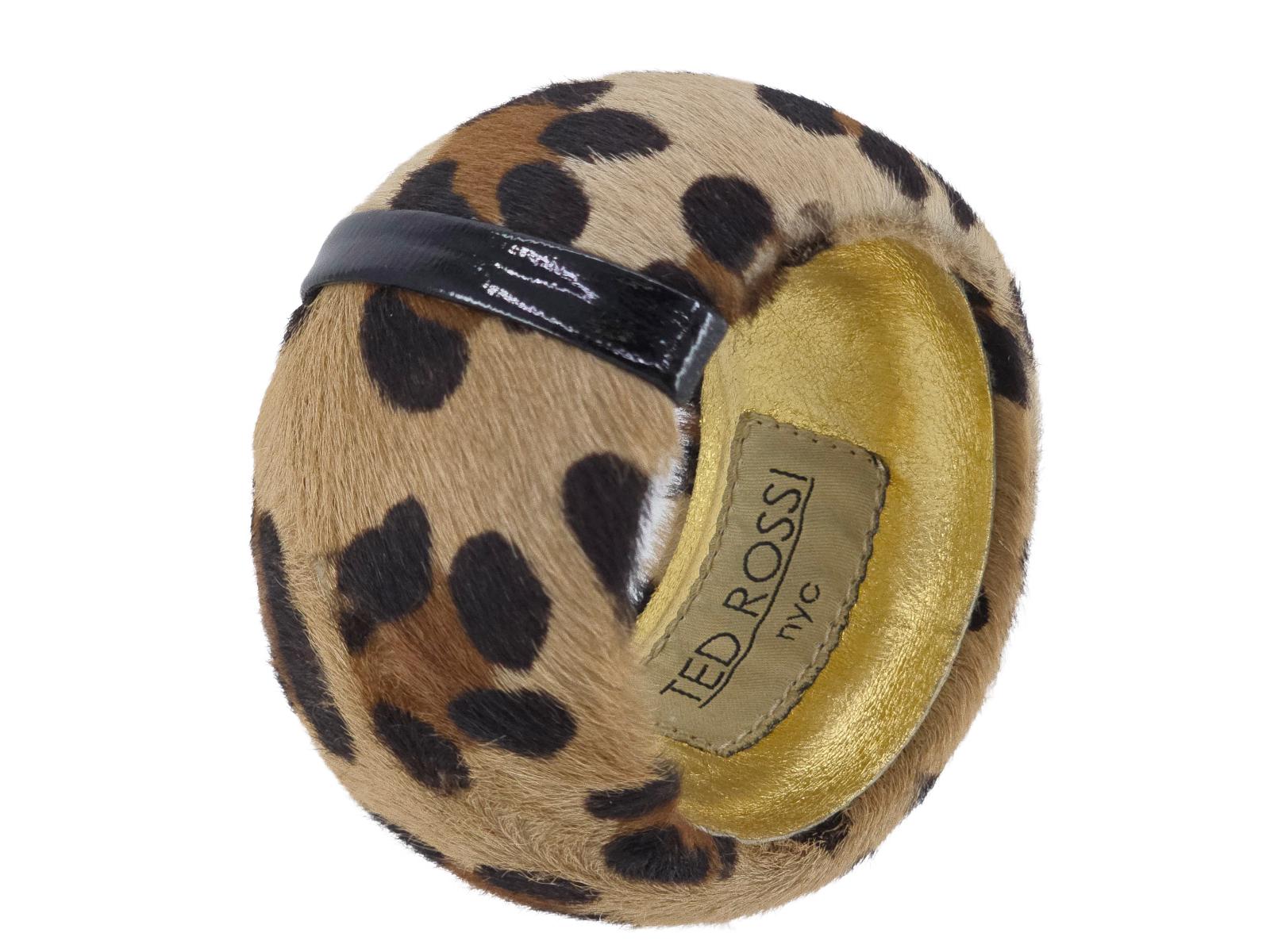 Vintage Ted Rossi Nyc Leopard Animal Print 52mm Wide Leather 