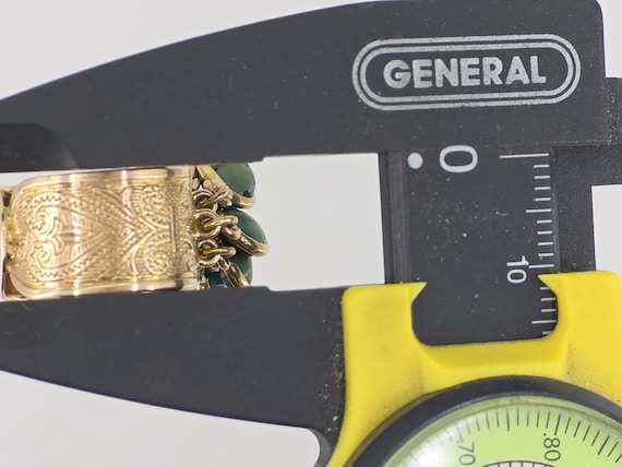 Solid 14K Gold Egyptian Hallmark Dangle Turquoise… - image 7