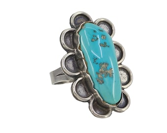 ナバホ リング .925 シルバー キングマン ターコイズ アーティスト