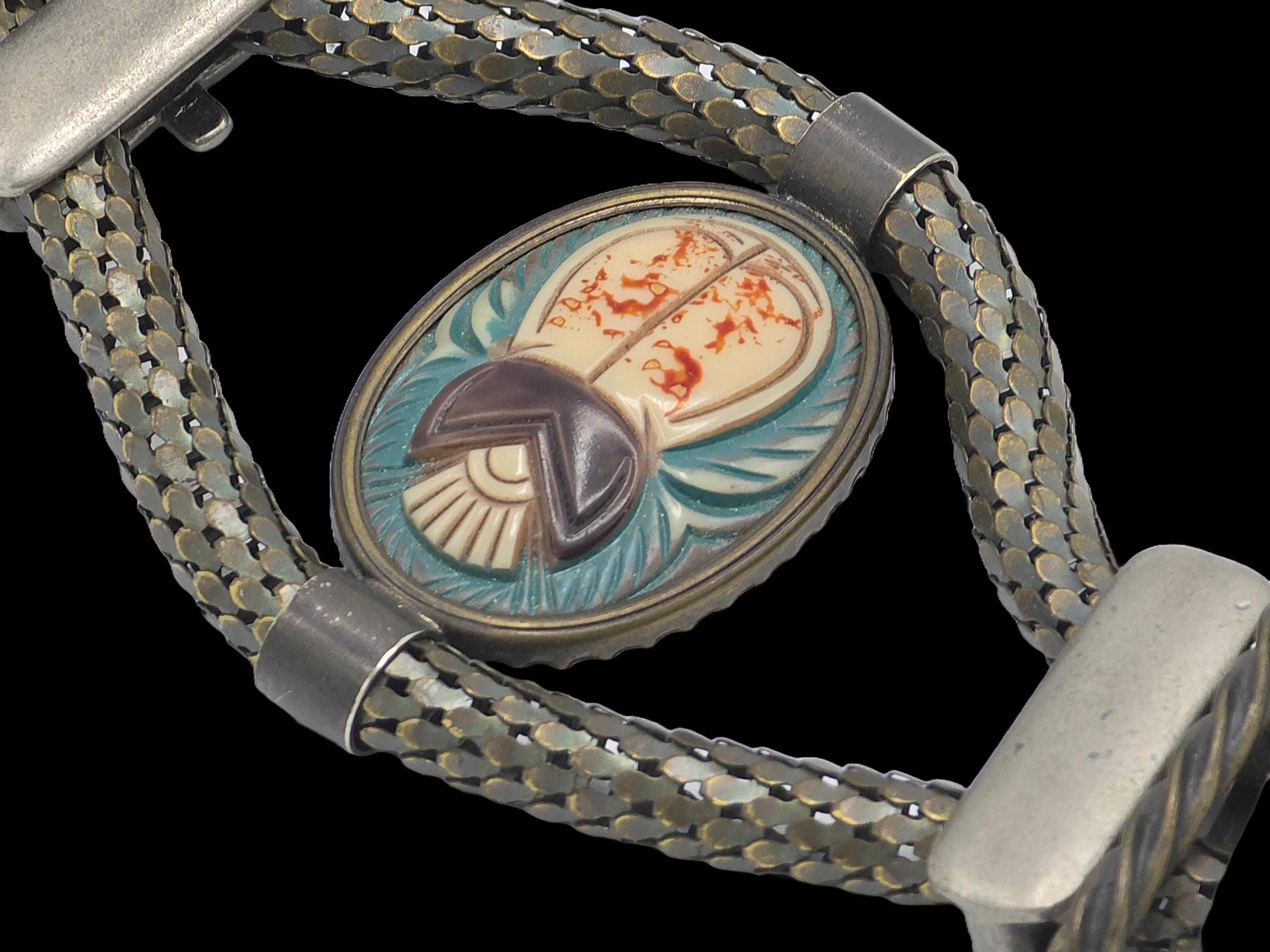 Vintage Scarab Boho Chain Belt Adjustable S/M Scarab Belt main image 4