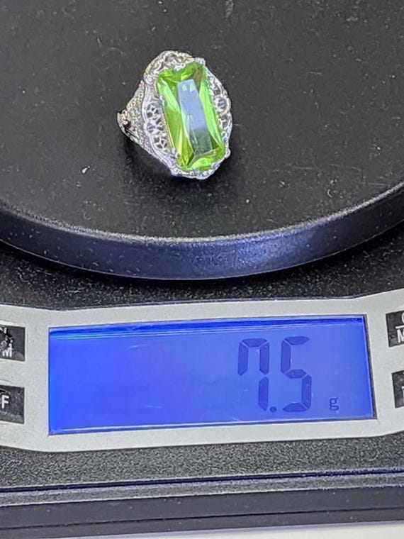 Impressive Sterling Silver Simulated Peridot Augu… - image 10