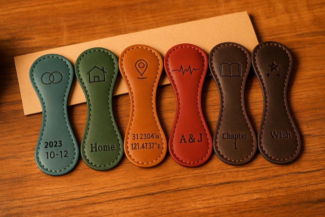 Personalized Leather Magnetic Bookmark – Custom Engraved Reading Gift ...