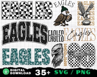 Eagles SVG PNG Bundle, Vintage Eagles Cutfile, Eagles Mascot File T-Shirt, Eagles Gift Birthday Design (Digital Download)