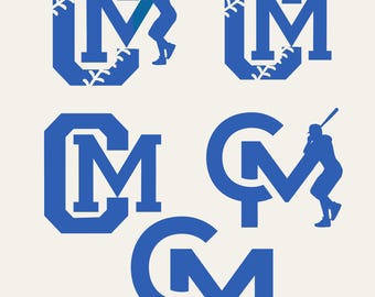 CM SVG PNG logo, Sporty Baseball Design (Digital Download)