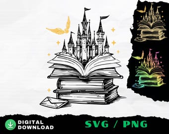 Wizard Castle Book SVG: Fantasy School Clipart (Digital Download)