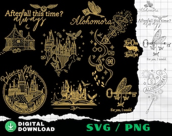 Magical Bundle SVG PNG , Wizard Inspired SVG, Fantasy Shirt Design, Cricut Silhouette Cut File, Digital Download
