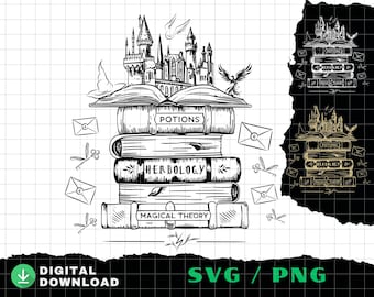 Wizard Castle Book SVG: Fantasy School Clipart (Digital Download)