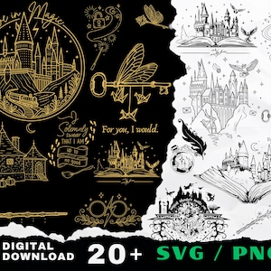 Magical Bundle SVG PNG , Wizard Inspired SVG, Fantasy Shirt Design, Cricut Silhouette Cut File, Digital Download