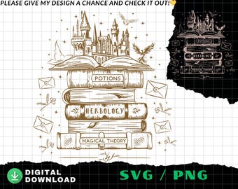 Wizard Castle Book SVG – Fantasy School Design (Digital Download)