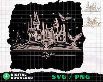 Wizard SVG, Magic Book Inspired SVG, Fantasy Shirt Design, Cricut Silhouette Cut File, Digital Download