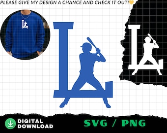 LOS ANGELES PNG, Sporty Baseball Design (Digital Download)