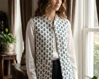 Cotton Jacket 100% Cotton Handmade Reversible Light Weight Quilted Short Jacket,Women Wear New Style Coat,Party wear OR Gift For Her