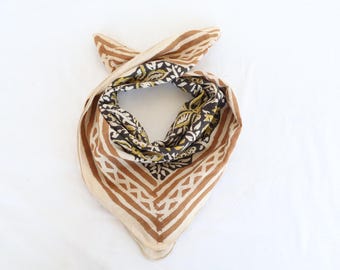 Handcrafted Block Print Cotton Bandana: Eco-Friendly Boho Scarf