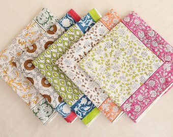 Floral Block Print Cotton Bandana | Bohemian Scarf, Hair Accessory | Eco-Friendly Head Wrap for Women, Lightweight or Festival Accessory