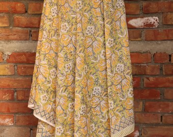 Hand Block Printed Cotton Sarong | Boho Beach Cover-Up | Boho Floral Print Wrap | Handmade Pareo | Beach Cover Up | Summer Gift for Her