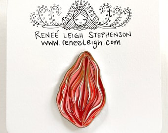 Kali Enamel Pin / Feminist Vag Badge LGBTQIA Labia Vagina Yoni Midwife Doula Gift 1 1/2" Pin Goddess