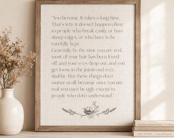 Velveteen Rabbit Quote Print: Classic Children's Book Nursery Decor (Digital Download) Quote 2