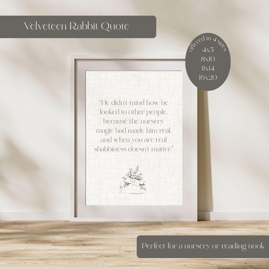 Velveteen Rabbit Quote Print: Classic Children's Book Art (digital ...