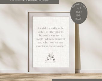 Velveteen Rabbit Quote Print: Classic Children's Book Art (Digital Download)