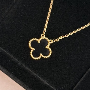 Vintage Van Cleef & Arpels Alhambra Halskette 18K Gold - Onyx oder Karneol mit Zertifikat