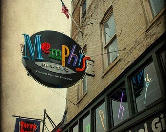 Memphis Beale Street Photography Neon Sign Photo Blues Cafe