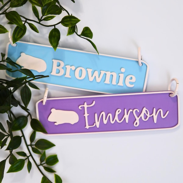 Custom Guinea Pig Cage Name Tag