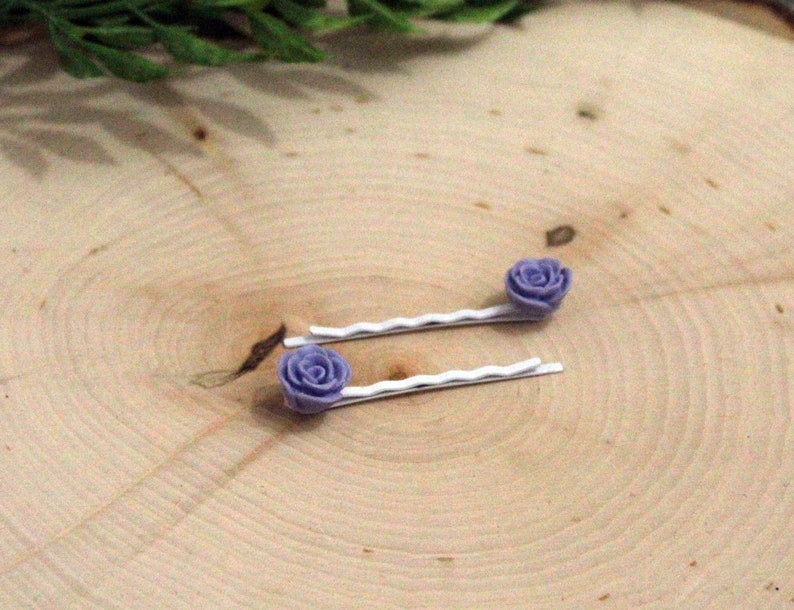 Resin Rose Bobby Pin Set Purple Decorative Hair Pins Bobby Pin Etsy