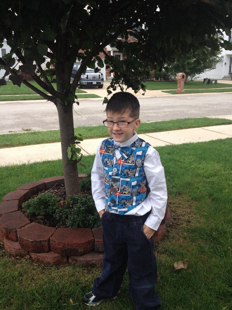 Cute Casual Little Boy Vest ~ Wedding Ring Bearer Vest ~ Formal Dress Vest ~ Fully Lined Waistcoat