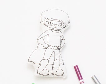 Superhero Doodle Doll Coloring Toy DIY Craft for Kids Party Favor Travel Toy