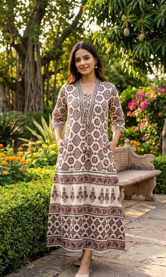 Ajrakh Dress - Etsy