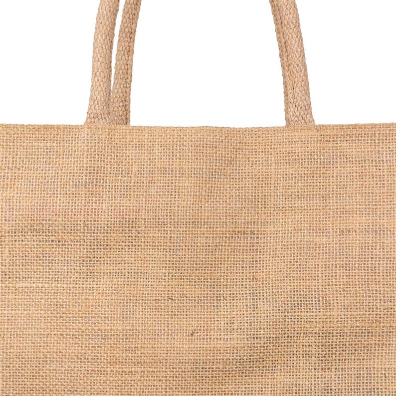 18x16x5 inch Natural Jute With Zip Bag Eco Friendly Shopping, Reusable Grocery, Minimalist Carry image 7