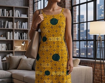 Ajrakh hand-block printed Cotton Dress for Women, Sleeveless Ethnic Kurti Midi Dress