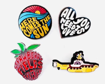 Pin de esmalte de los Beatles: insignias con letras de canciones (regalo pequeño)