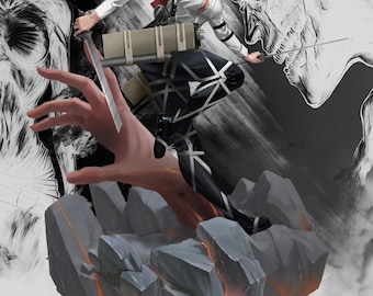 O Último Ackerman STL – Estátua de Guerreira Inspirada em Anime para Impressão 3D – Download Digital