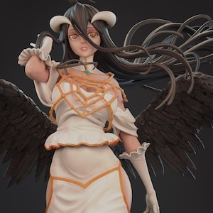 Dark Winged Lady STL – 3D Printable Fantasy Demon Statue – Digital Download