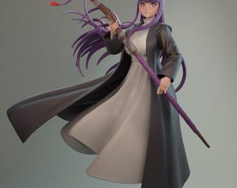 Arcane Apprentice Girl STL – Calm Mage Disciple Figurine – 3D Printable Model