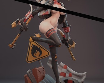 Frost Huntress STL – Stylish Cyber Sniper Girl – 3D Printable Model