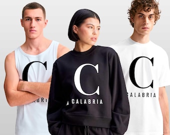 CALABRIA / Canotta, T-shirt o Felpa Unisex / Collezione Cuore Italiano / Streetwear Minimalista