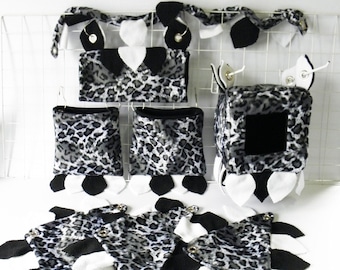 Sugar glider jungle cage set, rat cage set, small pets cage set, leopard black and white leaves