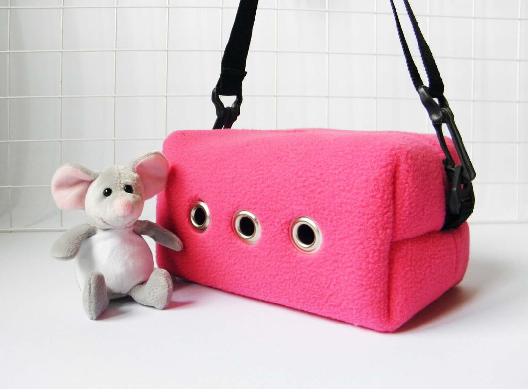 Made to Order Sugar Glider Rat Small Animal Travel Bag Hot Pink Fleece