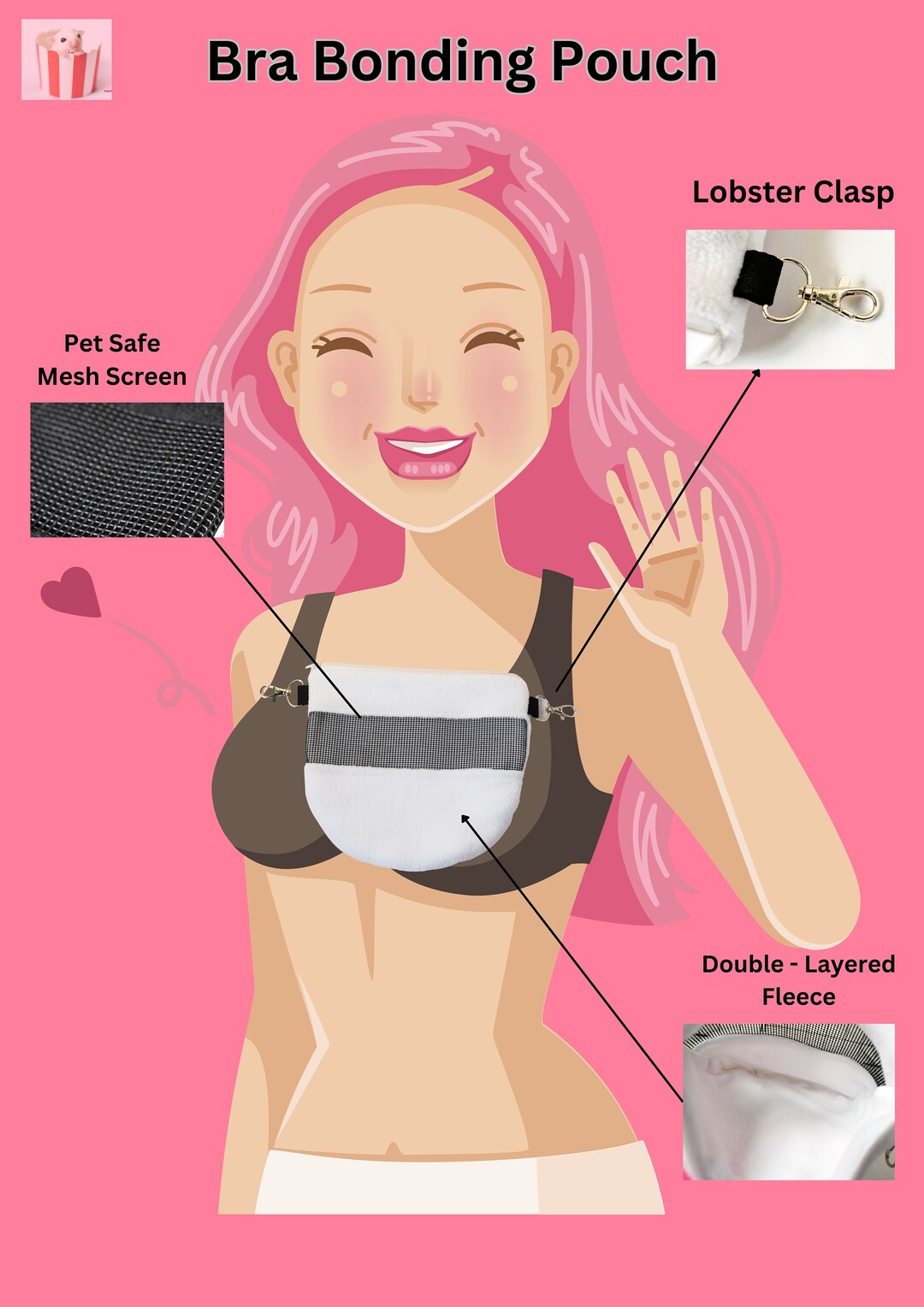Bra Bonding Pouch for Sugar Gliders, Hedgehog, Rats, Small Pets - Etsy