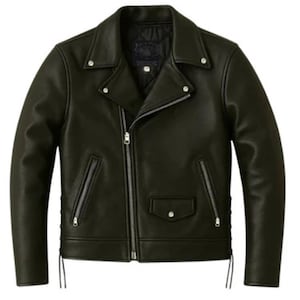 Handmade Black Leather Biker Jacket for Women – Classic Motorcycle Riding Jacket with Zipper Pockets