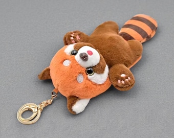 Red Panda Keychain Plush, Keyring Soft Plush Toy Bag Charm, Gift For Her