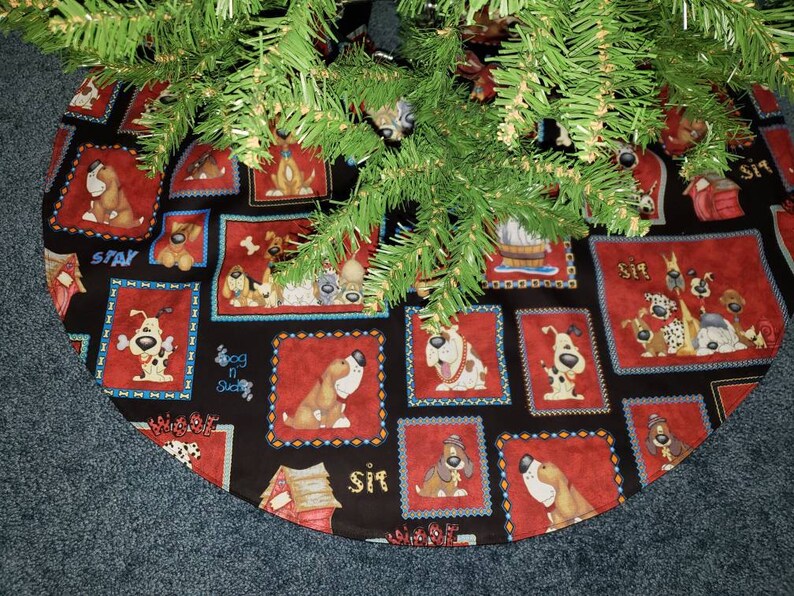 Dogs Christmas Tree skirt 35 Etsy