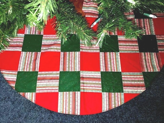 NEW Handmade Quilted Patchwork tree skirt.  43" wide  CT932